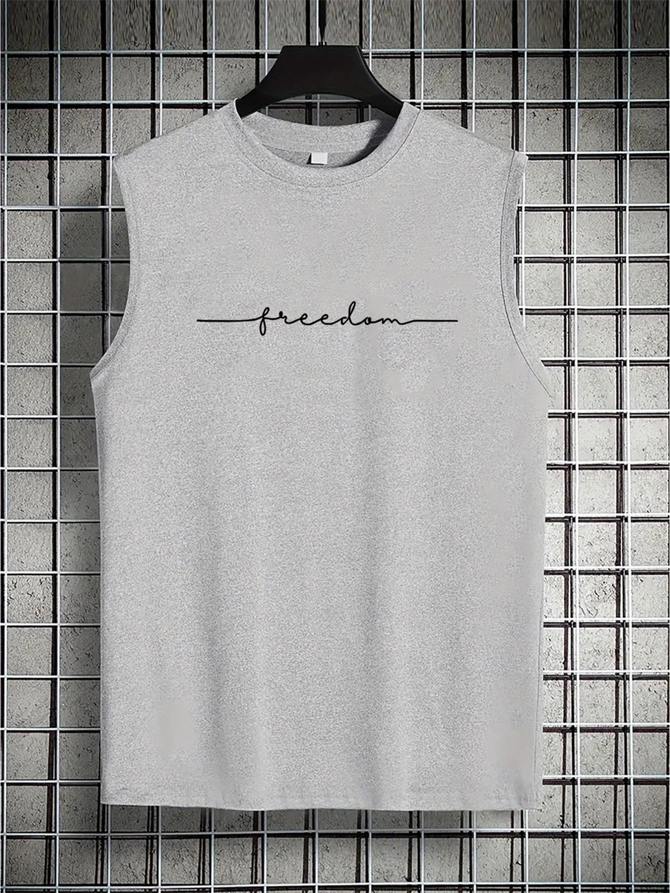 Men's Freedom Letter Print Tank Top | Casual Sleeveless Vest