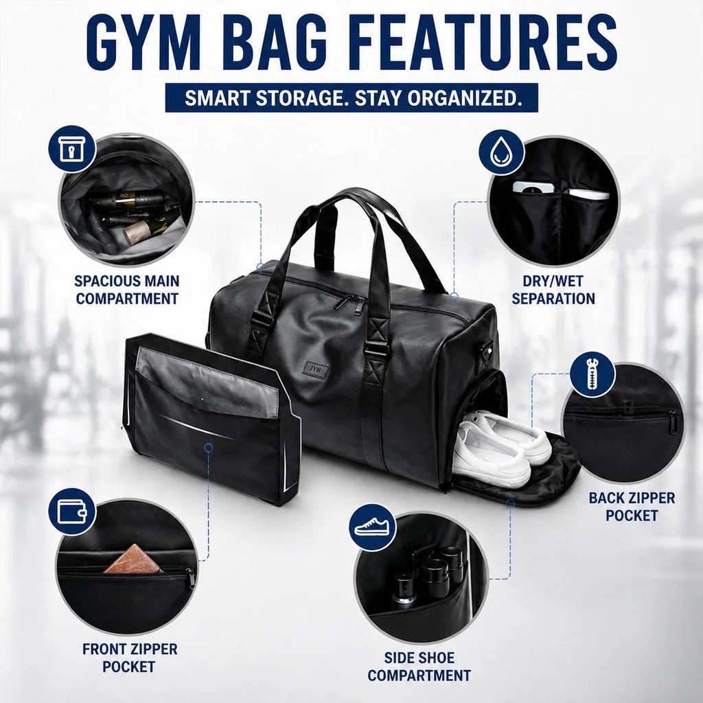 Waterproof Sport Duffel Bag with Shoe Compartment & Wet/Dry Separation