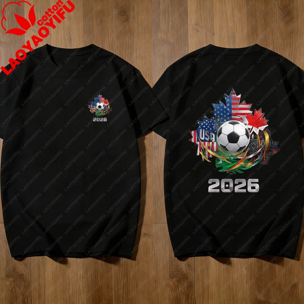 2026 FIFA World Cup T-Shirt – USA, Canada & Mexico Fan Tee | Cotton Graphic Top