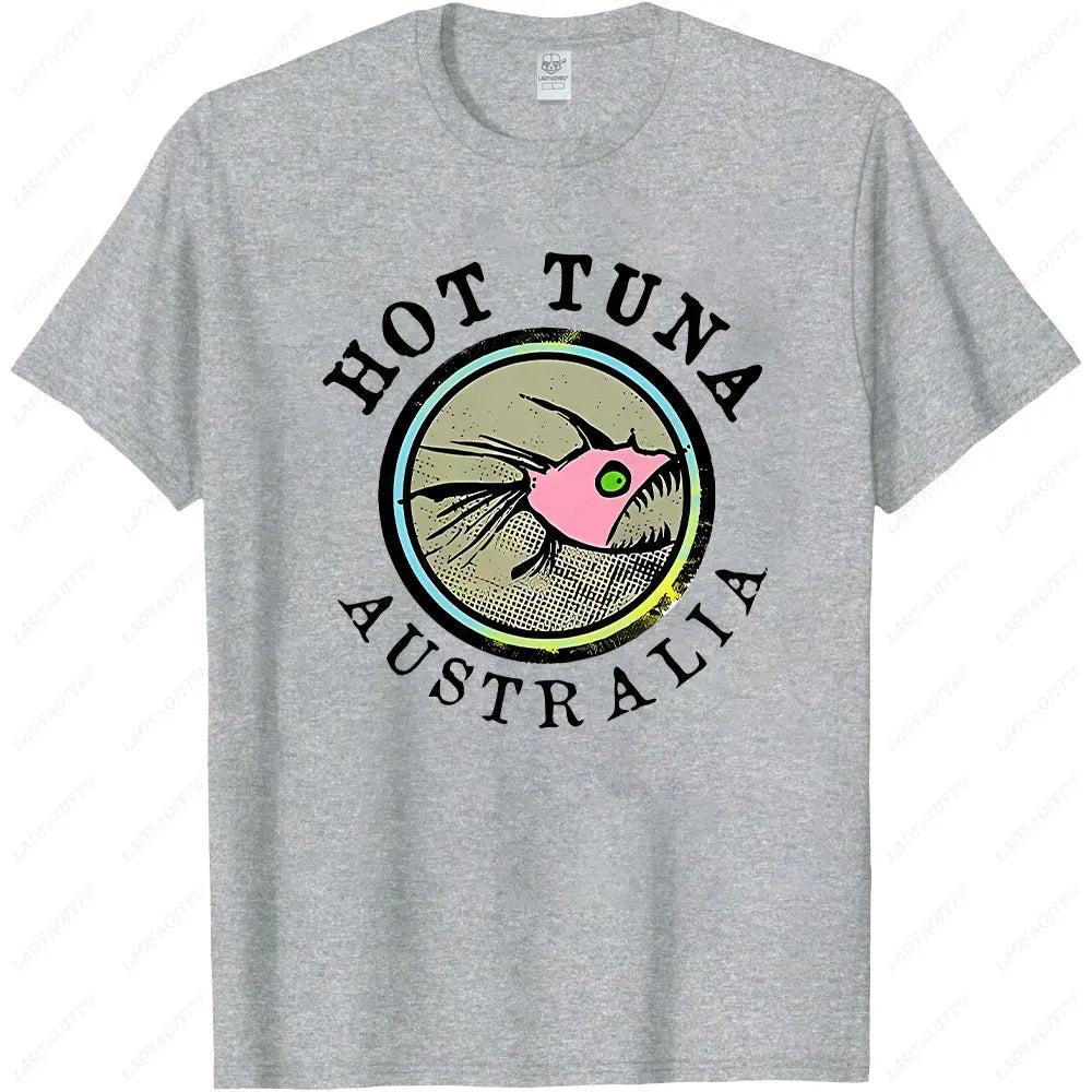 Men's Tuna Graphic Gym T-Shirt – Loose Breathable Casual Streetwear Tee