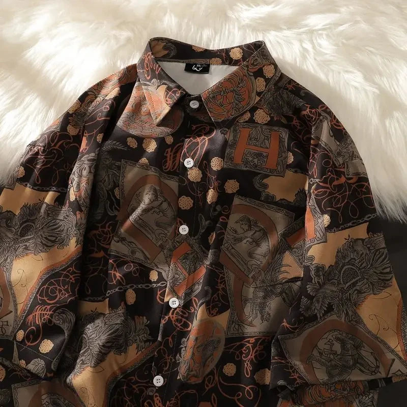 3D Fruit Print Button-Up Shirt – Oversized Unisex Streetwear