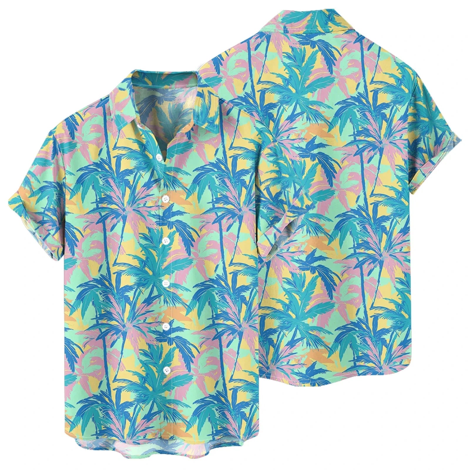 Men's Hawaiian Beach Shirt – Short Sleeve Button-Up Casual Top