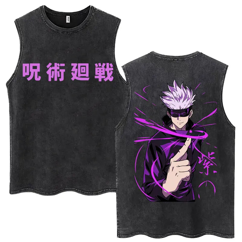 Jujutsu Kaisen Nanami Kento Anime Tank Top | Washed Graphic Sleeveless Tee
