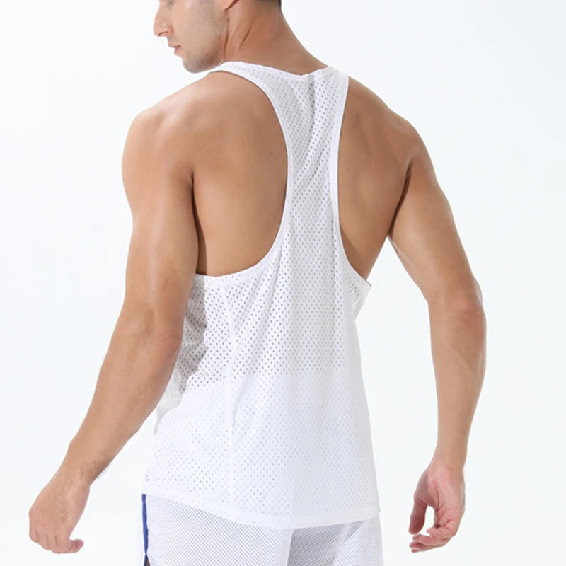 Men's Lightweight Mesh Running Vest – Quick-Dry Marathon & Fitness Training Top