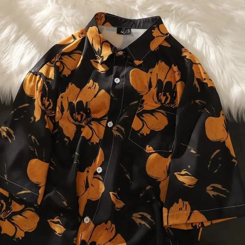 3D Fruit Print Button-Up Shirt – Oversized Unisex Streetwear