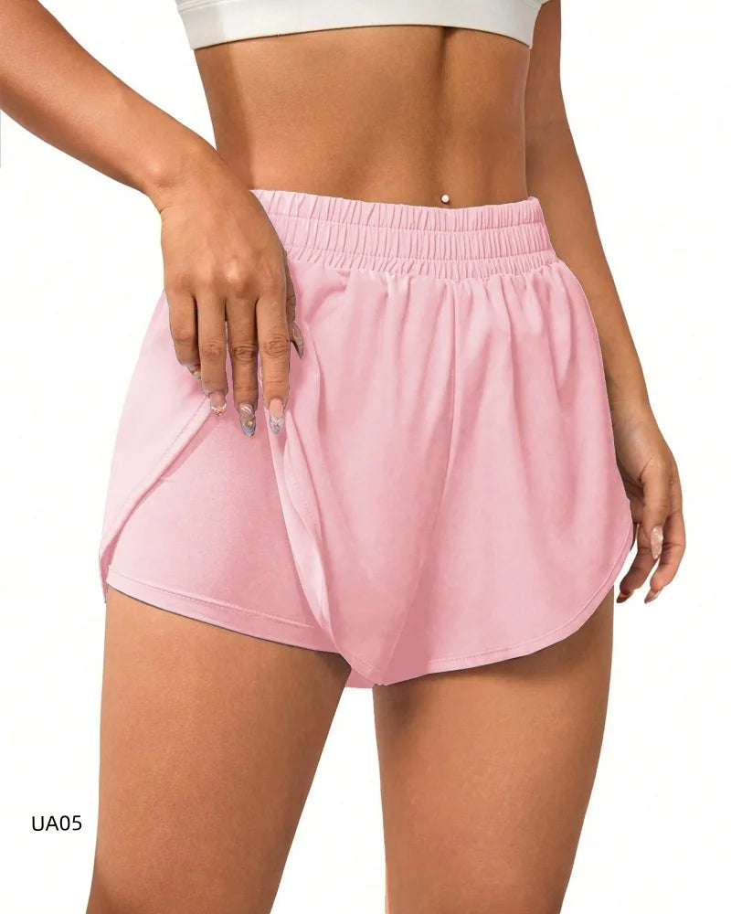 Women's 2-in-1 Flowy Running Shorts – Quick-Dry Yoga & Gym Sport Shorts