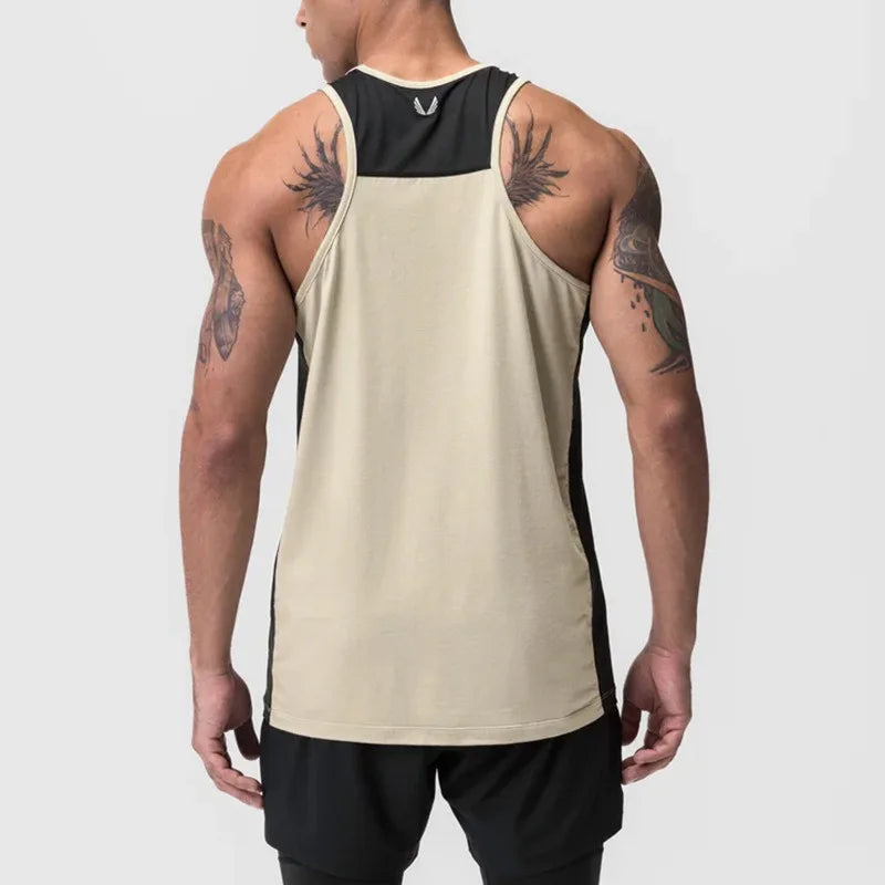 Men's Quick-Dry Spliced Muscle Tank Top | Breathable Gym Vest