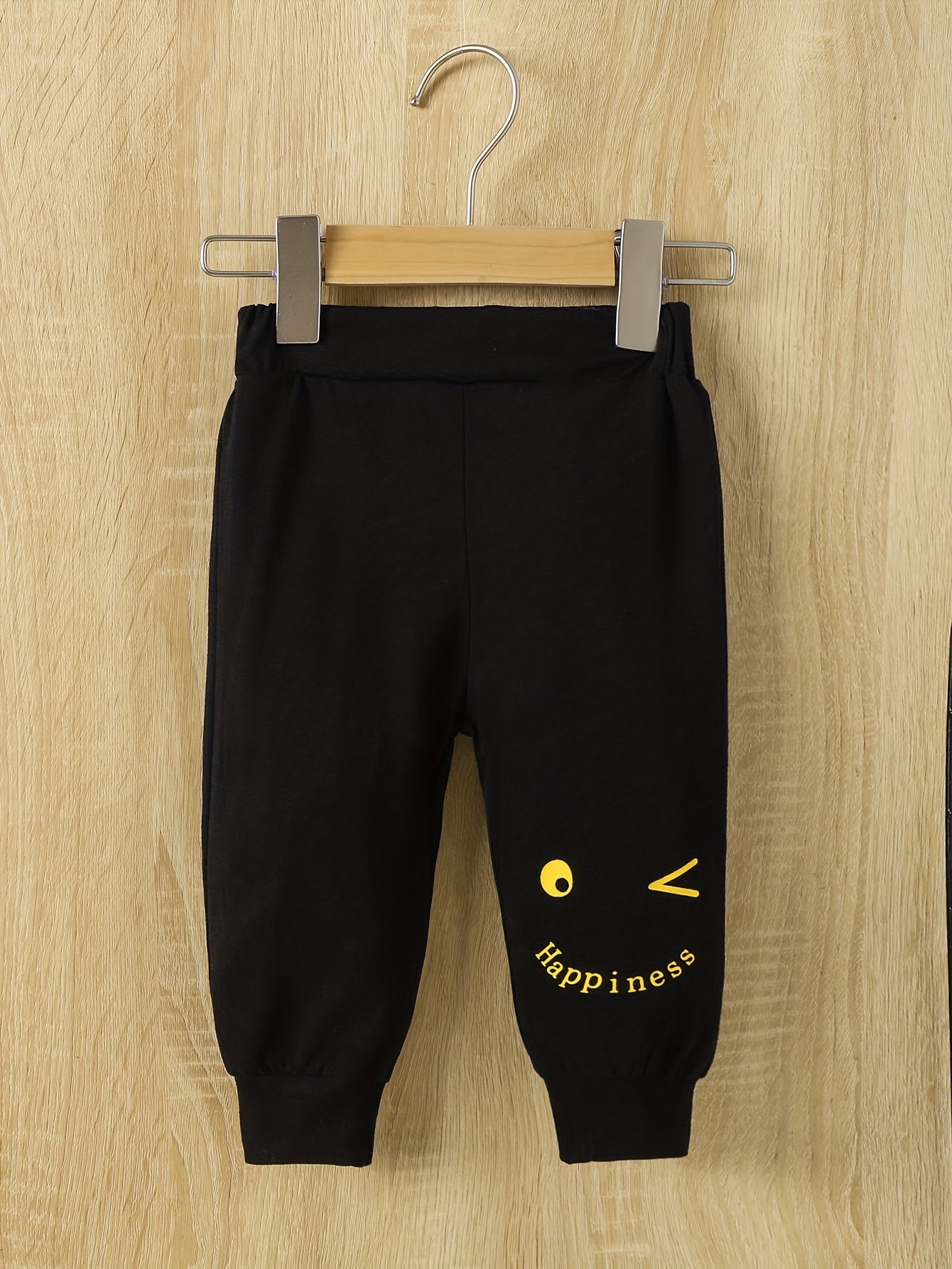 Toddler Boy 2-Piece Tracksuit – Happy Face Print Sweatshirt & Jogger Set