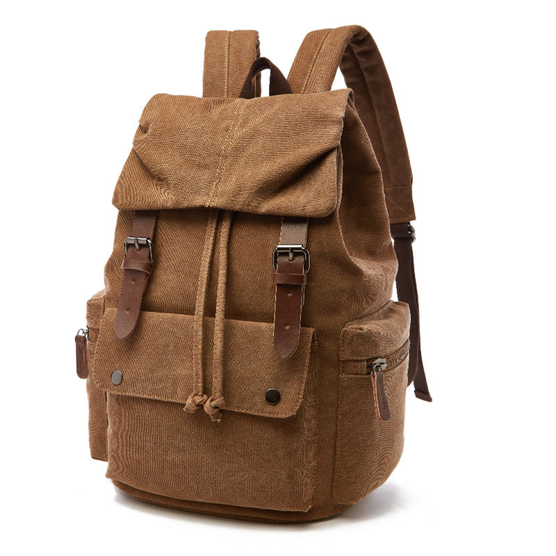 Retro Canvas Travel Backpack – Durable Laptop Bag for Hiking, Camping & Daily Use