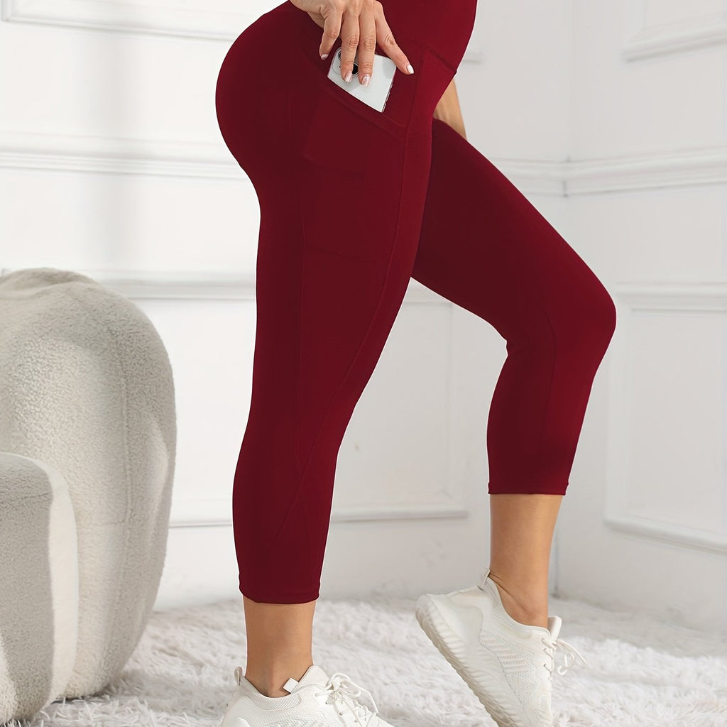 Women's High-Waist Yoga Leggings | Butt-Lifting, Pocketed, 3/4 Length