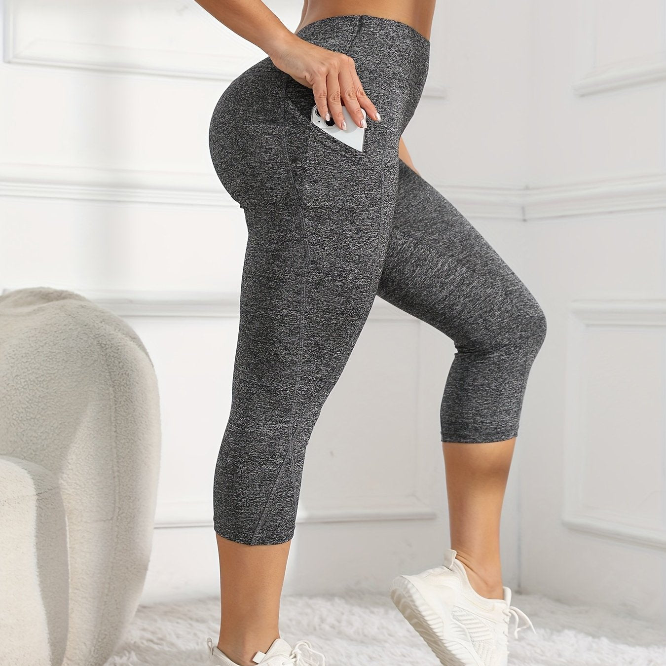 Women's High-Waist Yoga Leggings | Butt-Lifting, Pocketed, 3/4 Length