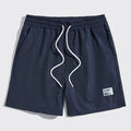 Men'S Solid Color Drawstring Design Beach Shorts for Summer.