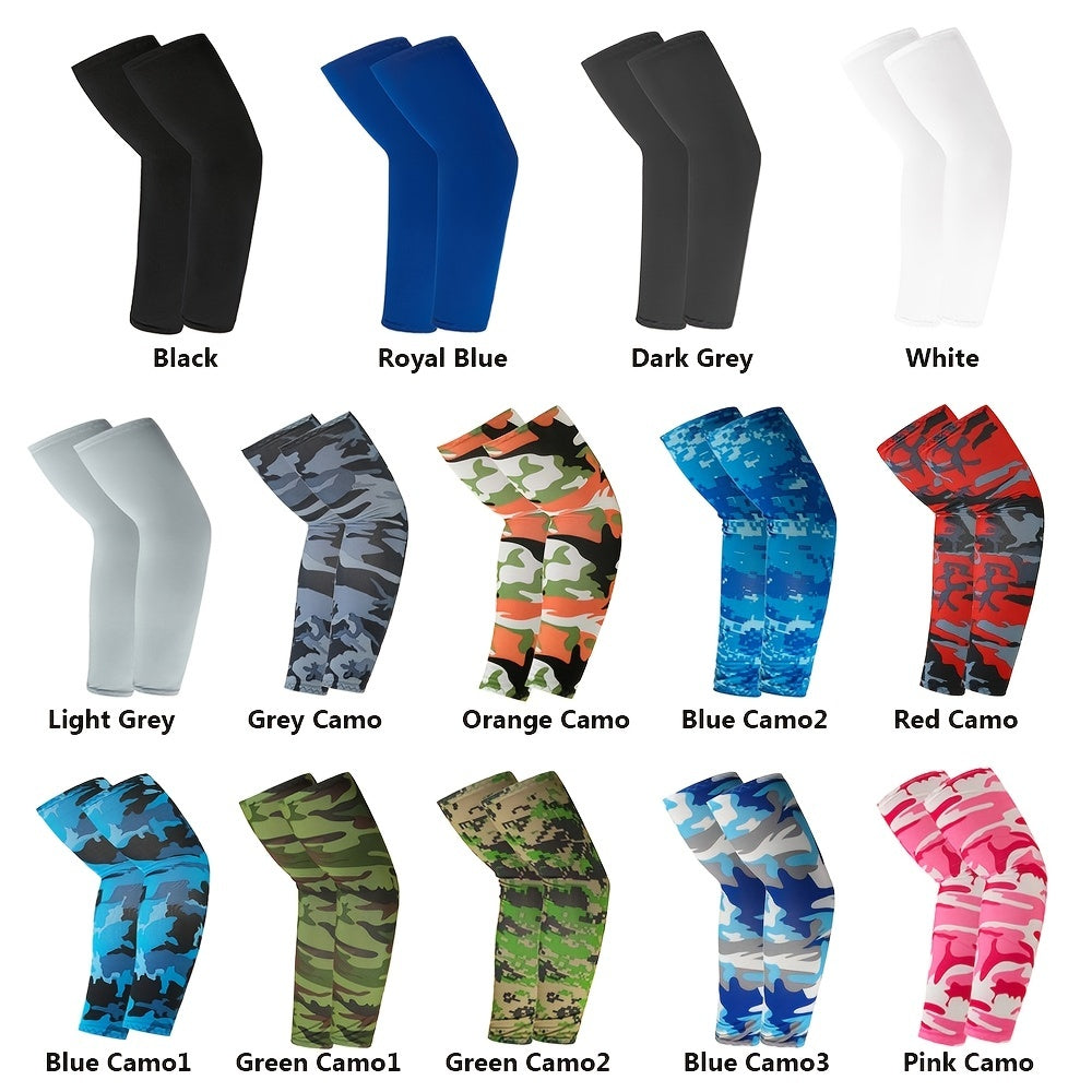 Cooling Sports Arm Sleeves (2-Pack) | UV Protection for Running, Cycling & Fishing