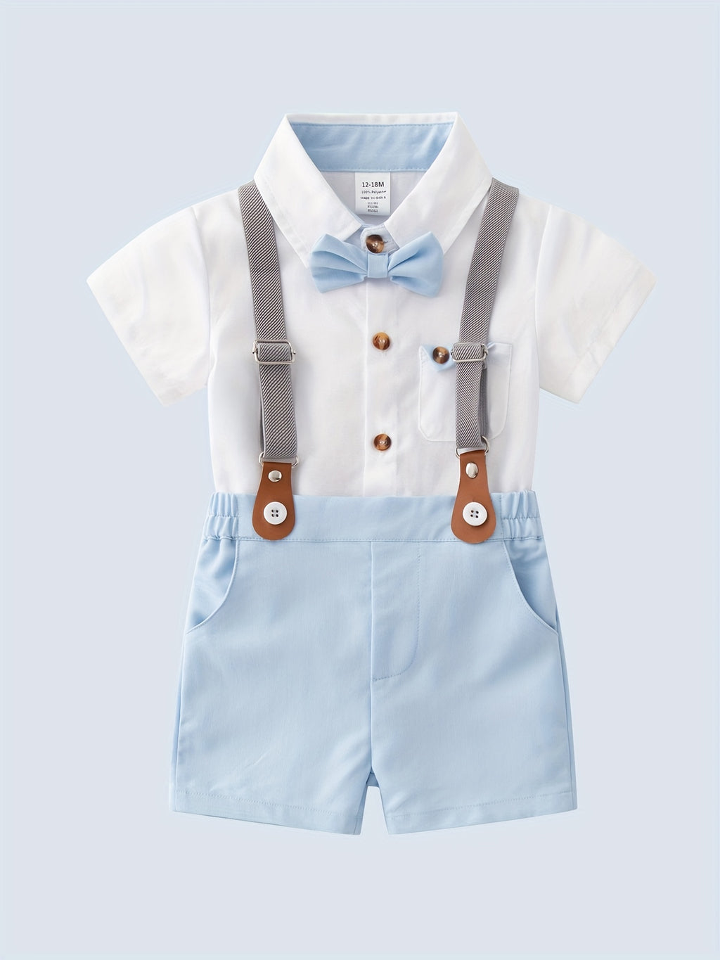Baby Boy 2-Piece Suspender Outfit – Little Gentleman Summer Set