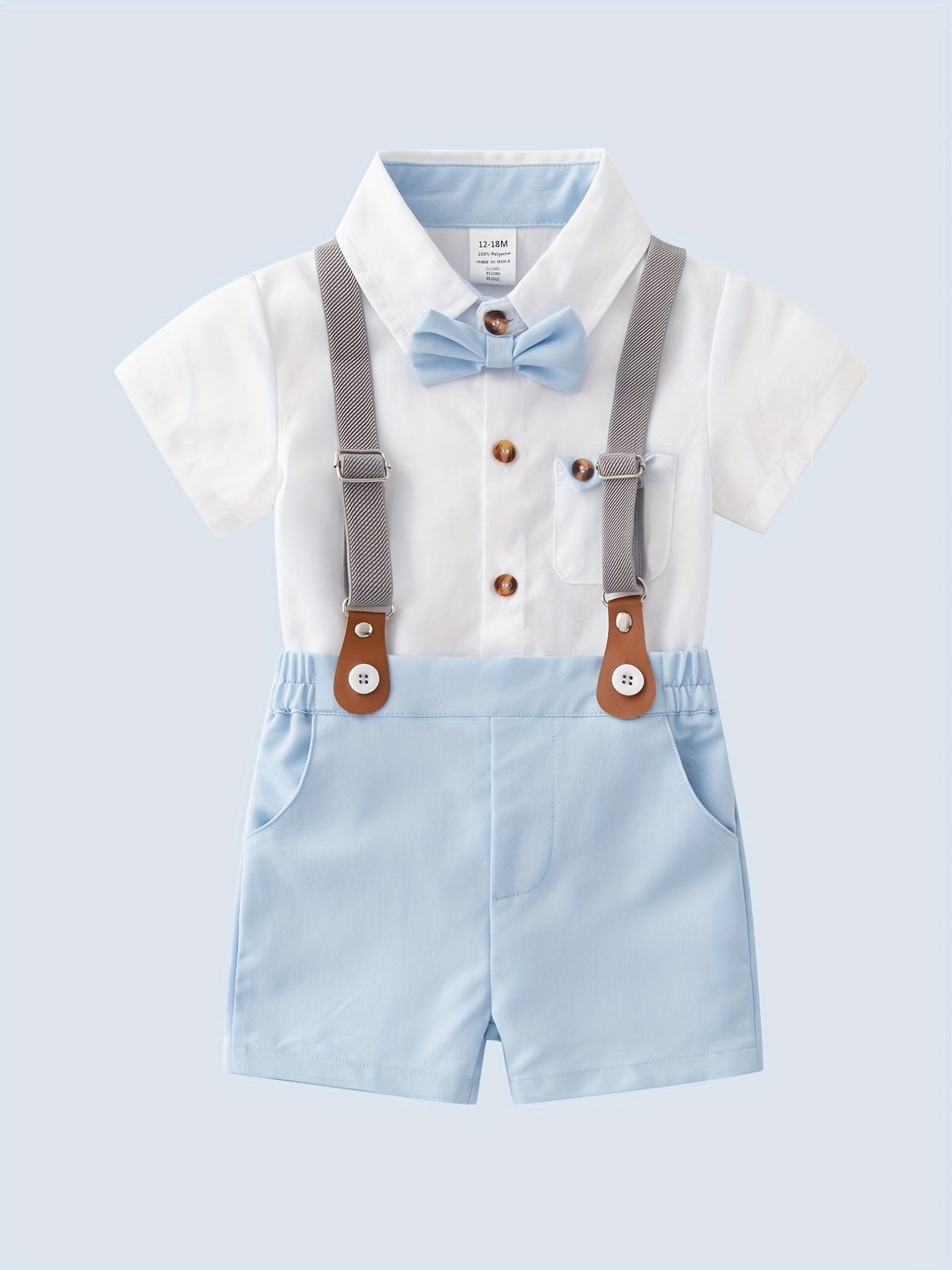 Baby Boy 2-Piece Suspender Outfit – Little Gentleman Summer Set