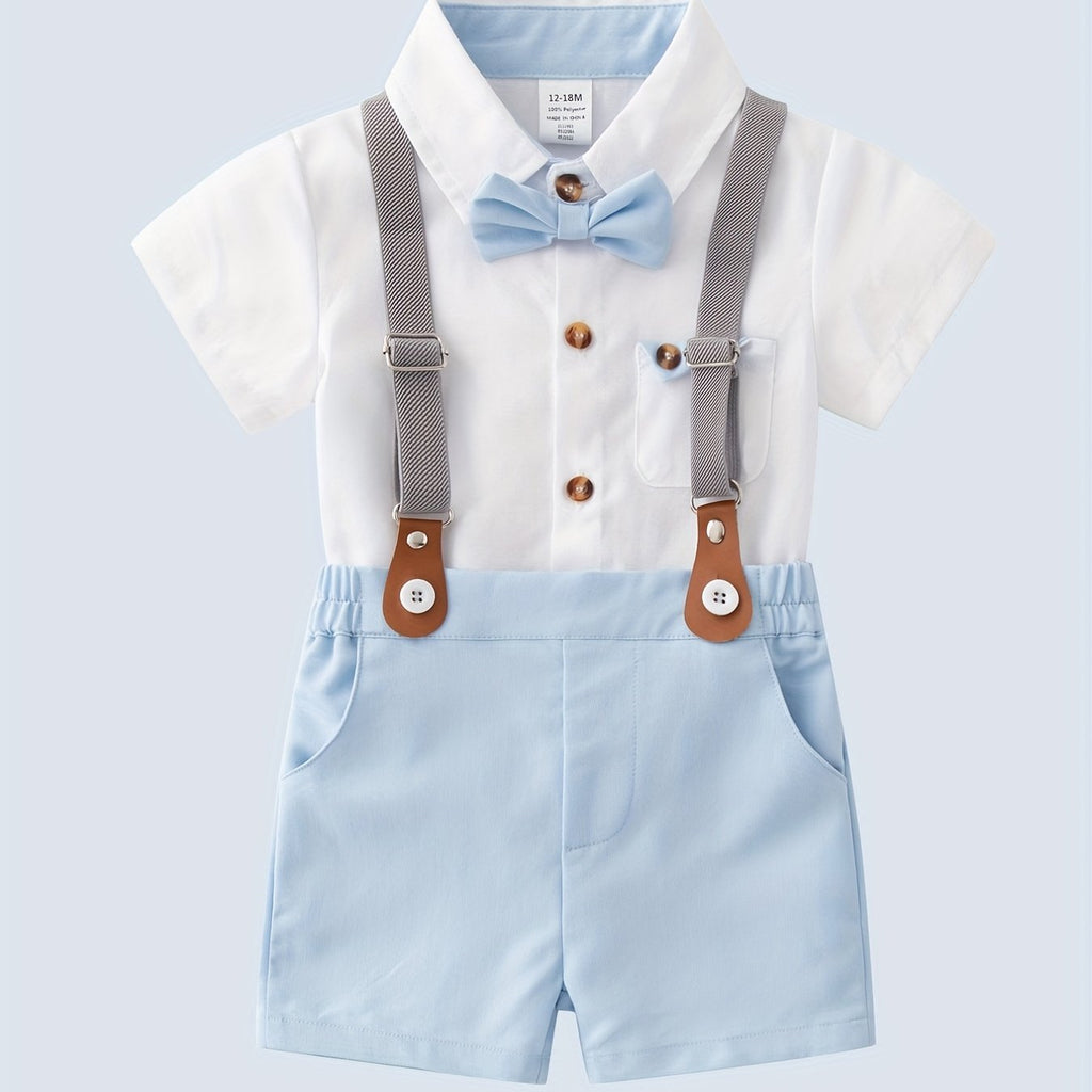 Baby Boy 2-Piece Suspender Outfit – Little Gentleman Summer Set
