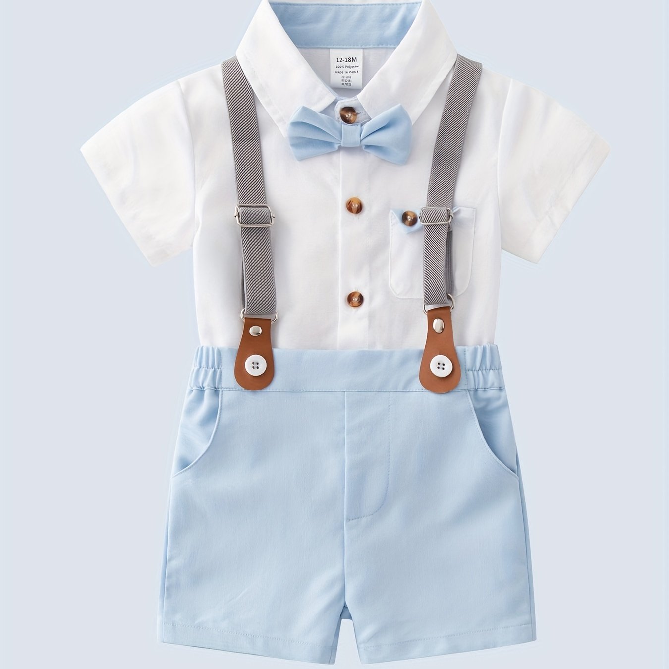 Baby Boy 2-Piece Suspender Outfit – Little Gentleman Summer Set